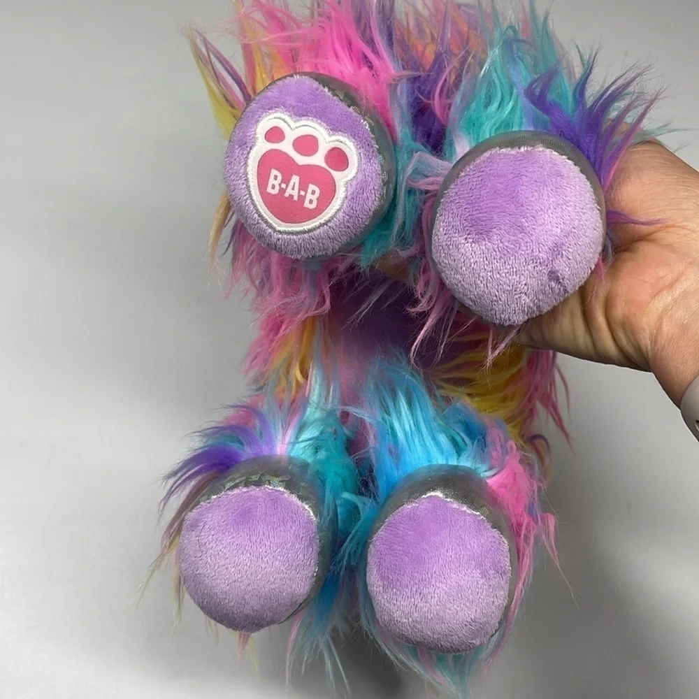 Build A Bear Neon Rainbow Llama Alpaca Plush Stuffed Animal